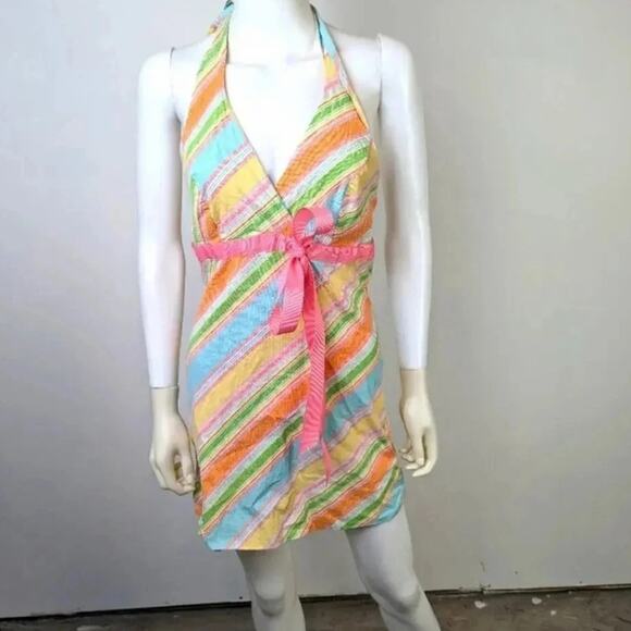 Charlotte Russe Multicolor Striped Halter Dress - Picture 2 of 5